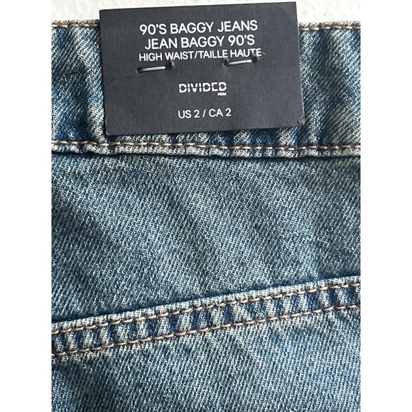 Divided H&M 90’s High Waist Baggy Jeans, Size 2 - Picture 6 of 10